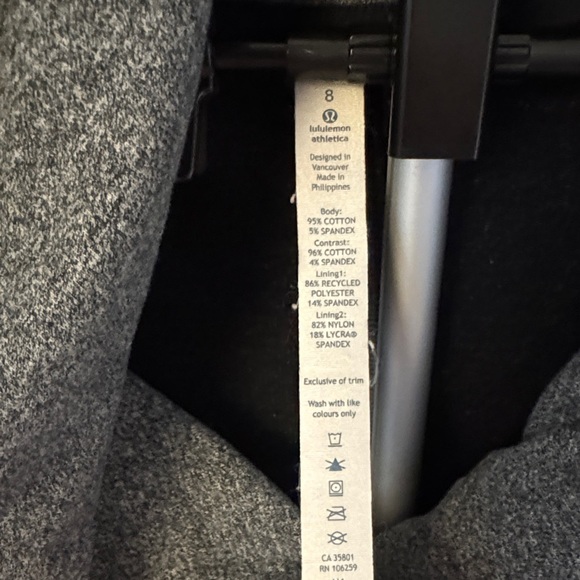 Lululemon Find Your Center Wrap 95% Cotton Hoodie Jacket Snap Front Grey Size 8 - Picture 6 of 9